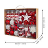 70 Pcs Red & White Santa Claus Themed Christmas Balls Tree Hanging