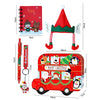7 Pcs Premium Christmas Gift Combo Set | Red Bus Tin with Notebook, Elf Hat, Wrist Band & Accessories