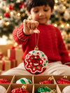 82 pcs Donut Express Red & Green Christmas Tree Ornaments, Xmas Tree Decoration Balls Set