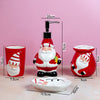 4Pcs Christmas Bathroom Accessories | Soap Dispenser, Toothbrush Holder, Tumbler & Soap Dish