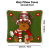 3D Reindeer With A Big Hat Christmas Themed Festive Pillow Cover | 42Cms X 42Cms