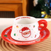 Big Santa Christmas Themed Ceramic Cup & Saucer With 3D Christmas Tree Spoon Gift Box Set