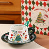Star Tree Ceramic Cup & Saucer With 3D Christmas Tree Spoon Gift Box Set