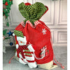 Snowman Green & Red Checks Christmas Sack
