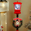 3.5 feet Santa with Tree & Candy Cane Arch Snowfall Lamp Post