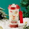 Deer Happy, Christmas Themed Stainless Steel Coffee/Water Tumbler Bottle | 500Ml With Free Cleaning Brush