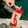 Deer Happy, Christmas Themed Stainless Steel Coffee/Water Tumbler Bottle | 500Ml With Free Cleaning Brush