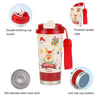Deer Happy, Christmas Themed Stainless Steel Coffee/Water Tumbler Bottle | 500Ml With Free Cleaning Brush
