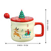 Deer With Sledge Christmas Mug With 3D Christmas Tree Lid And Stainless Spoon
