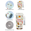 Christmas Doodle, Xmas Themed Stainless Steel Coffee/Water Tumbler Bottle | 500Ml With Free Cleaning Brush