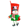 Velvet Glitter Snowman Christmas Stocking | 16 Inches