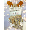 Golden Deer Christmas Stocking | 16 Inches