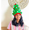 3D Green Pompom Christmas Tree Shaped Velvet Plush Party Hat