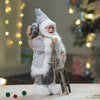 Grey Shiny Hanging Sledge Santa | 12 Inches