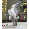 Grey Shiny Hanging Sledge Santa | 12 Inches