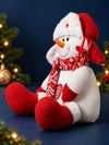 Red & White Woolen Heart Snowman Christmas Gift & Soft Toy