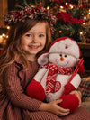 Red & White Woolen Heart Snowman Christmas Gift & Soft Toy