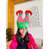 3D Inverted Elf Legs Plush Party Hat