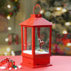 Large Red Lantern Snowglobe With Light, Music & Snowfall