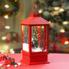 Large Red Lantern Snowglobe With Light, Music & Snowfall