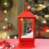 Large Red Lantern Snowglobe With Light, Music & Snowfall