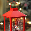 Large Red Lantern Snowglobe With Light, Music & Snowfall