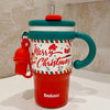 Merry Christmas Stainless Steel Water And Coffee Tumbler | 600Ml With Free Cleaning Brush