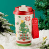 Merry Christmas Tree, Xmas Themed Stainless Steel Coffee/Water Tumbler Bottle | 500Ml With Free Cleaning Brush