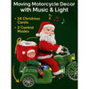 Santa Motorcycle With Elf In Sidecar Light, Music & Motion