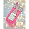 White Beard Pink Gnome Christmas Stocking | 16 Inches