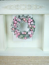 Pastel Pink & White Swirl Artificial Bushy Christmas Wreath | 18 Inches