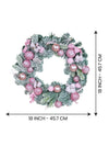 Pastel Pink & White Swirl Artificial Bushy Christmas Wreath | 18 Inches