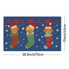 Puppy In Stockings Christmas Theme Big Size Welcome Mat | 28.3Inches X17Inches