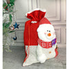 Snowman Red & White Knitted Large Size Christmas Sack | 21 Inches