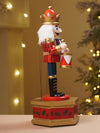 13 Inches Musical Red Wooden Drummer Nutcracker, Christmas Table Décor