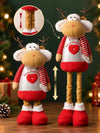 28 Inches Red & Silver Reindeer Extendable Legs, Christmas Softtoy, Gift & Home Décor