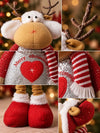 28 Inches Red & Silver Reindeer Extendable Legs, Christmas Softtoy, Gift & Home Décor
