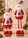 37 Inches Red & Silver Santa Extendable Legs, Christmas Softtoy , Gift & Home Décor