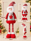 37 Inches Red & Silver Santa Extendable Legs, Christmas Softtoy , Gift & Home Décor