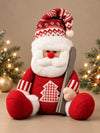 Red Knitted Ski Santa Christmas Gift & Soft Toy