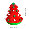 3D Red Pompom Christmas Tree Shaped Velvet Plush Party Hat