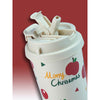 Santa Bow, Wreath & Apple, Xmas Themed Stainless Steel Coffee/Water Tumbler Bottle | 500Ml With Free Cleaning Brush