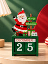 Santa Claus Wooden Block Calendar Christmas Table Décor