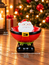 Santa Shaped Ceramic Christmas Serving Bowl, 4.6 inches height