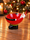 Santa Shaped Ceramic Christmas Serving Bowl, 4.6 inches height