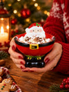 Santa Shaped Ceramic Christmas Serving Bowl, 4.6 inches height