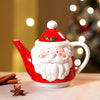 Santa Themed 3Pcs Teapot And Hot Chocolate & Coffee Christmas Mugs Set