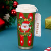 Santa Wreath, Christmas Themed, Xmas Stainless Steel Coffee/Water Tumbler Bottle | 500Ml With Free Cleaning Brush