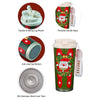 Santa Wreath, Christmas Themed, Xmas Stainless Steel Coffee/Water Tumbler Bottle | 500Ml With Free Cleaning Brush