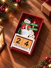 Snowman Wooden Block Calendar Christmas Table Décor